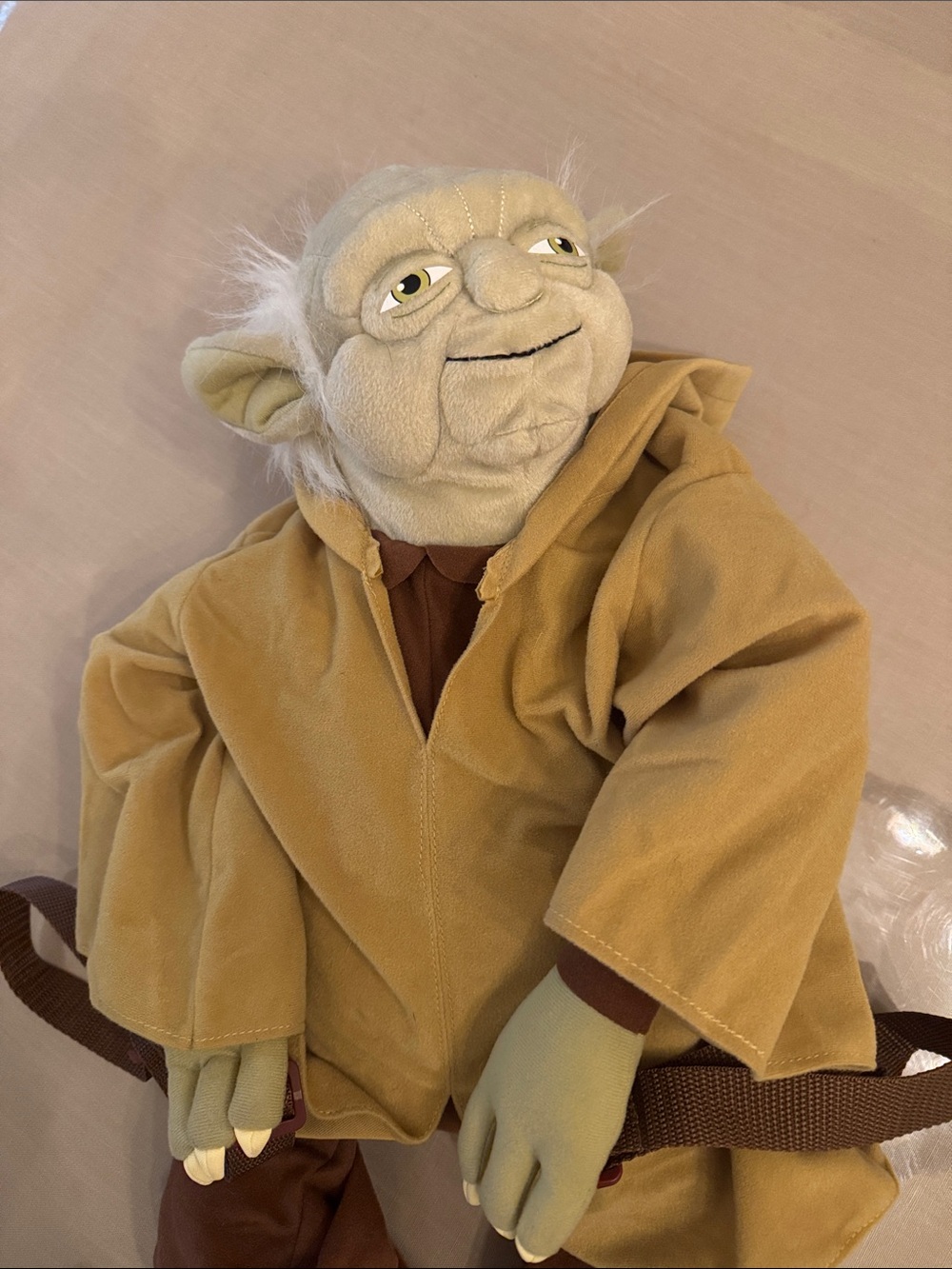 Disney Yoda Plush Backpack in Green and Tan